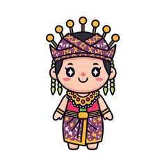 Cute Indonesian Girl Cartoon.