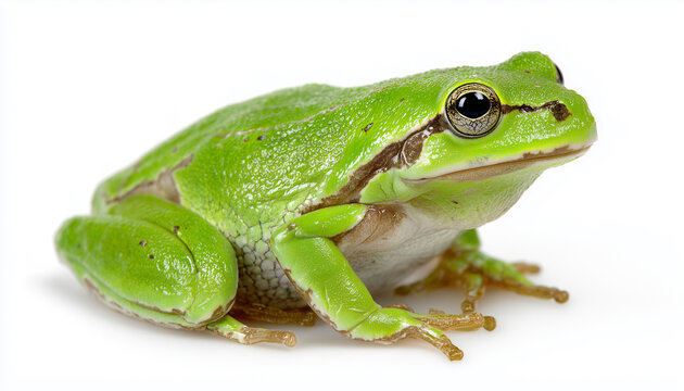 Green frog isolated on white background