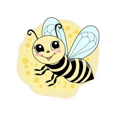 Modern Flat Bee Icon Clean Minimal Insect Logo
