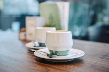 Two cups of coffee for cozy conversation