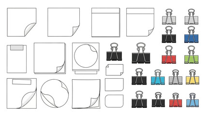 Minimal Line Art Office Accessories Collection &ndash; Clean Monochrome Stationery & Workspace Essentials Vector Set&rdquo;