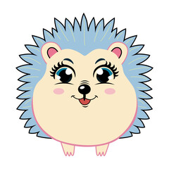 Flat Minimal Hedgehog Vector Cartoon Forest Animal Illustration