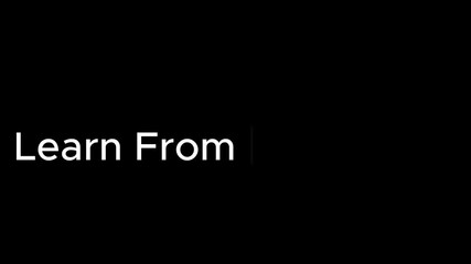 Learn from everything text displayed in white against a solid black background in a simple design