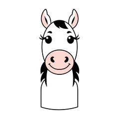 Horse Flat Design Vector Simple Minimal Animal Art