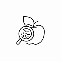 magnified bacteria apple icon sign vector