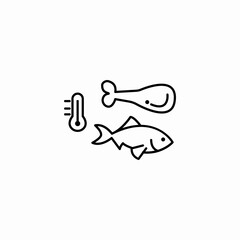 Fototapeta premium temperature meat fish icon sign vector