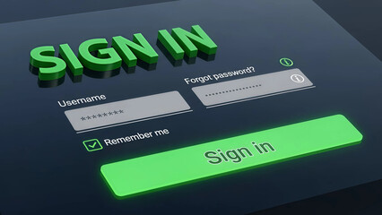 Secure your data with a sleek sign in interface for modern apps and websites featuring vibrant green elements for instant user engagement