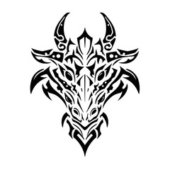 Dynamic tribal dragon art digital canvas graphic design abstract environment close-up view creative inspiration