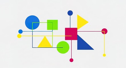 Dynamic abstract geometric design for modern concepts, vibrant shapes and colors that represent innovation, creativity, and connection for your brand message