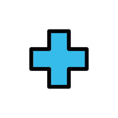 Modern blue plus sign icon for healthcare, medicine, or addition symbol designs, simple and clean for digital projects needing a positive or medical emblem