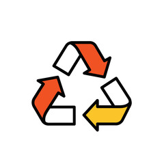 Embrace sustainability with this vibrant recycling symbol, a visual call to action for eco-conscious projects and environmentally friendly marketing campaigns