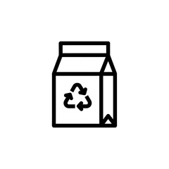 Promote recycling with this simple, clean icon of a carton and recycle symbol, perfect for environmental awareness campaigns and sustainable lifestyle promotions