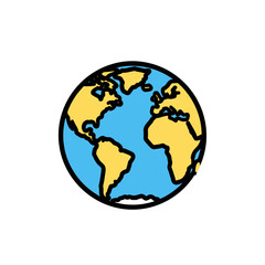 Explore the World with this Vibrant Earth Illustration - Perfect for Travel, Education, and Global Business Concepts, Connecting Continents and Cultures