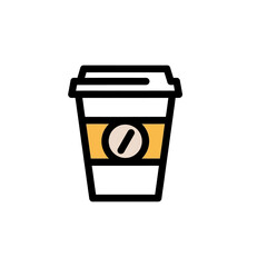 Grab a delicious coffee to go with this modern drink icon that adds simple flair and fun to your design projects, perfect for branding and marketing