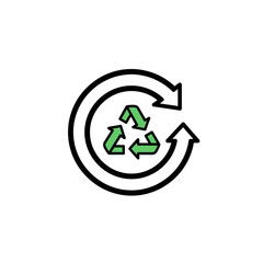 Promote sustainable practices with this impactful recycling symbol, ideal for eco-friendly campaigns and environmental awareness projects worldwide