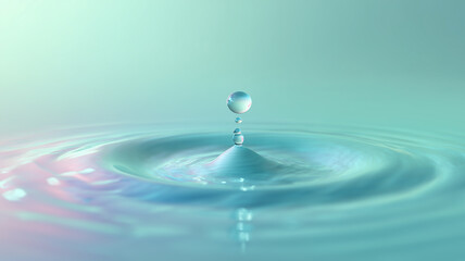 Serene Clean Water Droplet in Soft Gradient Lighting