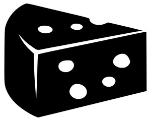 Cheese Block Black Silhouette Icon