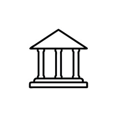 Black Filled Bank Building Finance Icon