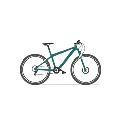 Fototapeta premium Teal bicycle illustration, simple vector graphic of a sport bike, outdoor activity concept design