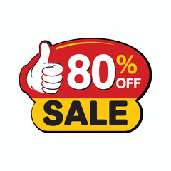 80 Off Sale Thumbs Up Promotion Badge