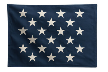 Fototapeta premium United states historical flag, dark blue canton with twenty stars representing the states, symbols of independence and unity