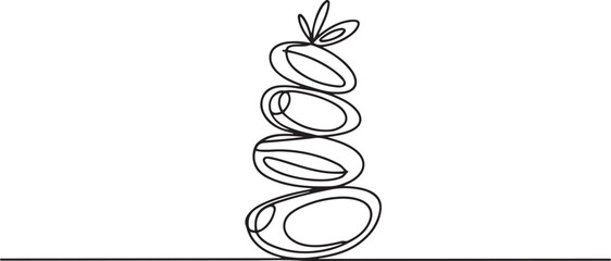 Continuous one line drawing stack healthy organic sweet fruit dates for orchard logo identity. Saudi Arabia fruitage concept for fruit garden icon. one line Icon drawing