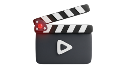 Film Industry Clapperboard Action 3D Render Icon Symbolizing Movie Making Cinematic Video Production Entertainment and