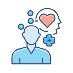 Obraz premium Mental Health Awareness Graphic Showing Empathy, Care and Healing Through Health Symbol