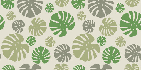 Monstera Leaf Seamless Pattern Design