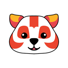 panda with a heart