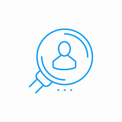 magnifying glass person research icon sign vector