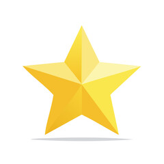 Obraz premium Bright golden five pointed star shape with a subtle shadow