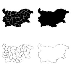 Bulgaria Outline and Solid Fill Map Set.