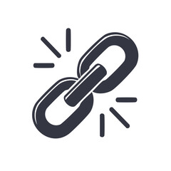 Obraz premium Interlinked Chain Segments Strength Connection Bonding Partnership Icon