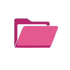 Open pink folder icon representing digital data storage organization and document management