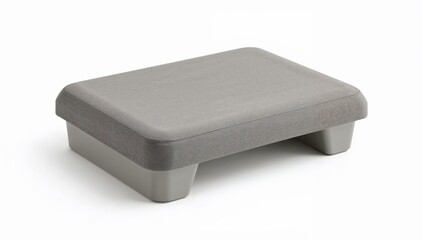 Modern gray step stool for children room furniture, sturdy plastic footstool for kids, minimalist nursery accessory, safe playroom decor