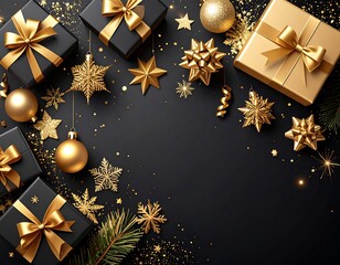 &ldquo;Golden Cheer: Black Elegance Wrapped in Holiday Sparkle&rdquo;