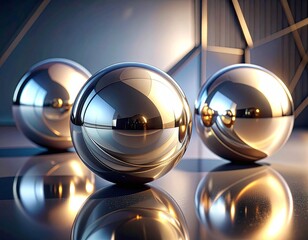 &ldquo;Echoes of Precision: Metallic Reflections in a Geometric Realm&rdquo;