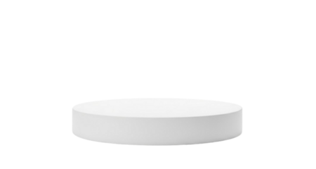 White Cylinder Pedestal Stage for Product Display on White Background image