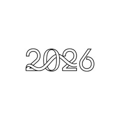 Stylized black outline of the year 2026 number