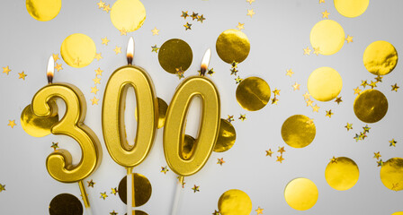 300 online community fans. 300 followers card. social networks, blogs and subscribers card. Festive Background. Social media.