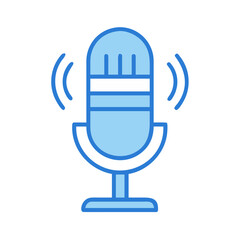 Microphone icon on black background representing podcast recording and broadcasting