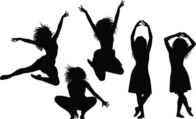 Large Ultimate Collection of Diverse Dynamic Silhouettes, Featuring Ice Hockey Players, Graceful Dancers, Gymnastics Poses, and People in Active Action for Sports and Artistic Themes.