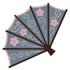 hand fan with cherry blossom motifs