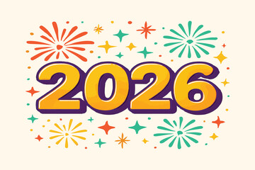 Bright and colorful 2026 new year s celebration with fireworks