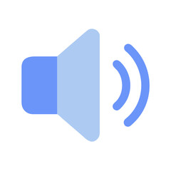 Sound wave symbol illustration with flat vector design and light blue hues