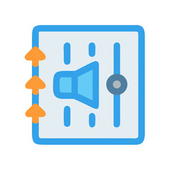 Volume control panel icon in modern flat style with orange accents