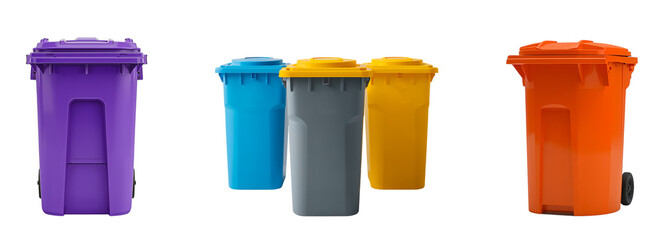 trash cans isolated on a transparent background