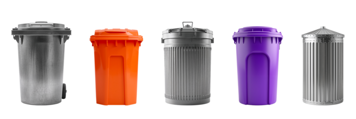 trash cans isolated on a transparent background