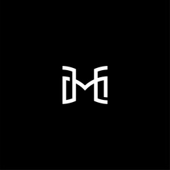 Monogram Letter MH or Letter HM logo concept vector icon